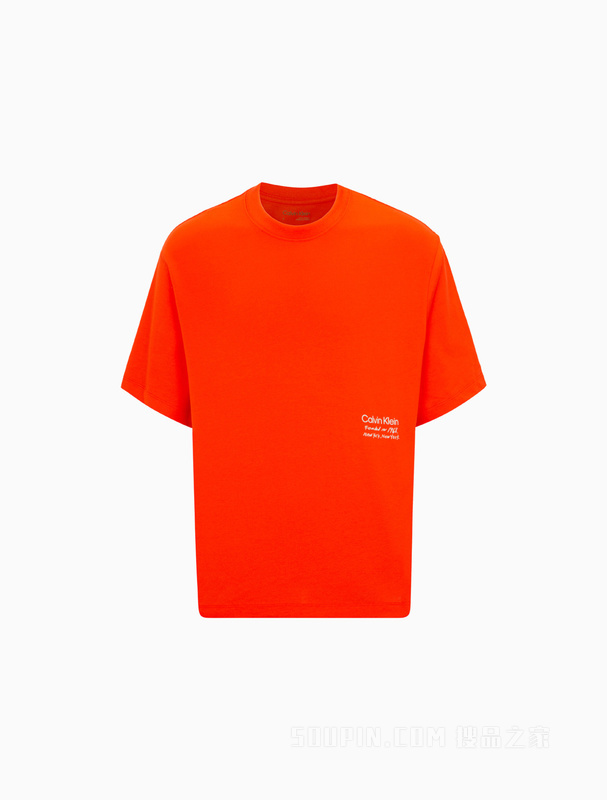 【简约系列】Calvin Klein 22秋冬男女情侣中性图案印花短袖T恤40709ST