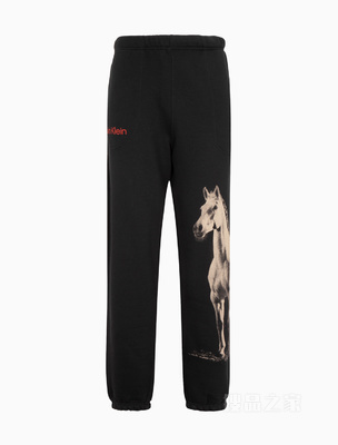 【简约系列】Calvin Klein 22秋冬男女情侣中性印花束脚卫裤40728ST