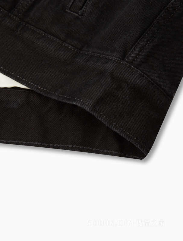 Calvin Klein 22秋冬新款男士简约LOGO布标翻领夹棉牛仔外套J321273
