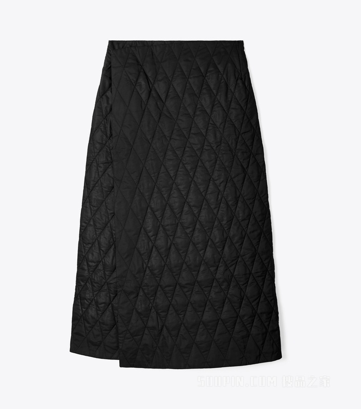 绗缝裹身裙 律动黑