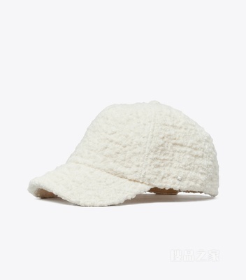 结子绒棒球帽 奶油白