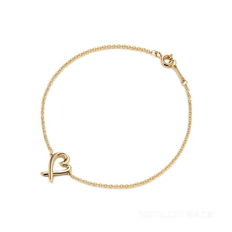 Paloma Picasso® 系列 Loving Heart 18K 黄金手链，小号。