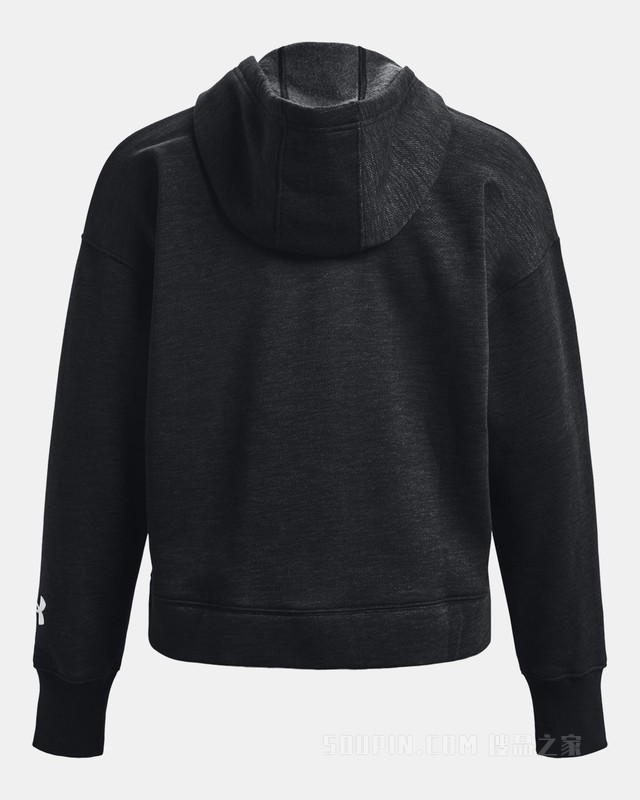 女士UA Essential Script抓绒全拉链运动上衣