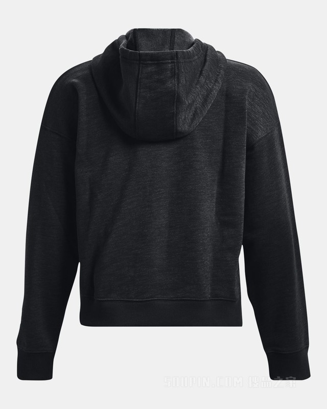 女士UA Essential Script抓绒连帽上衣