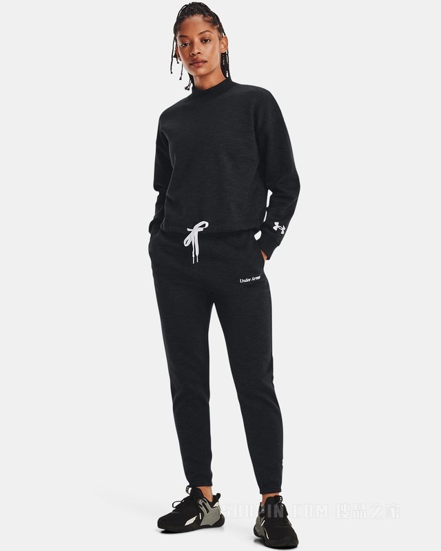 女士UA Essential Script抓绒长裤