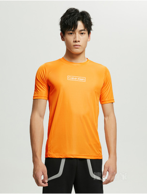 【彩虹系列】Calvin Klein 22夏季男士网眼拼接透气印花短袖T恤4MS2K143