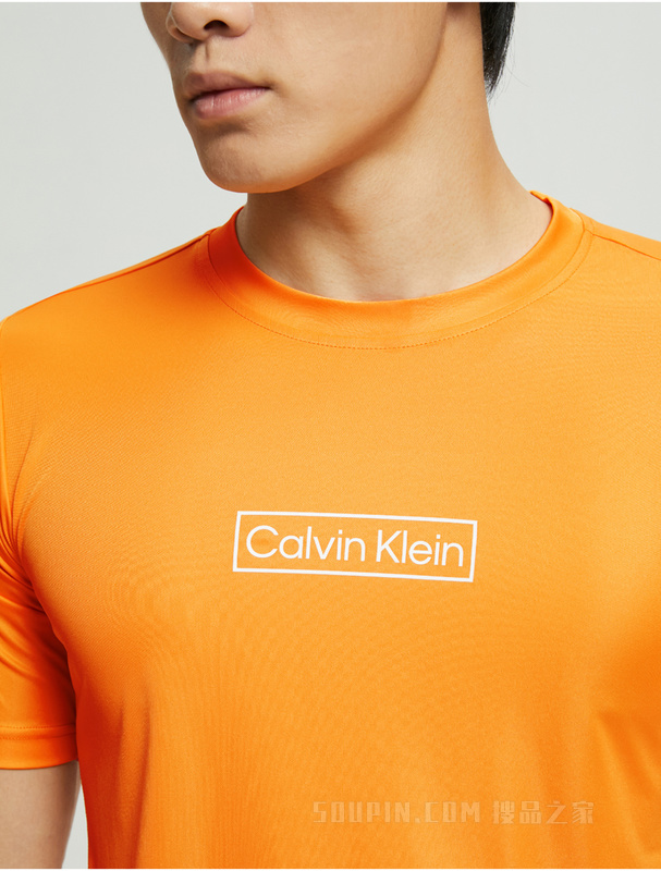【彩虹系列】Calvin Klein 22夏季男士网眼拼接透气印花短袖T恤4MS2K143
