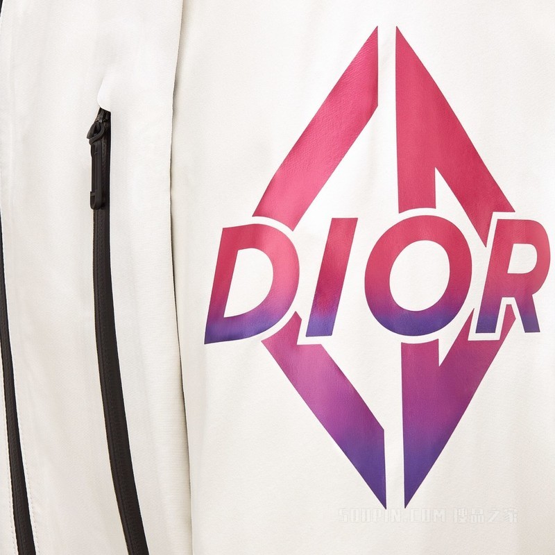 DIOR AND DESCENTE 防风夹克 白色科技帆布