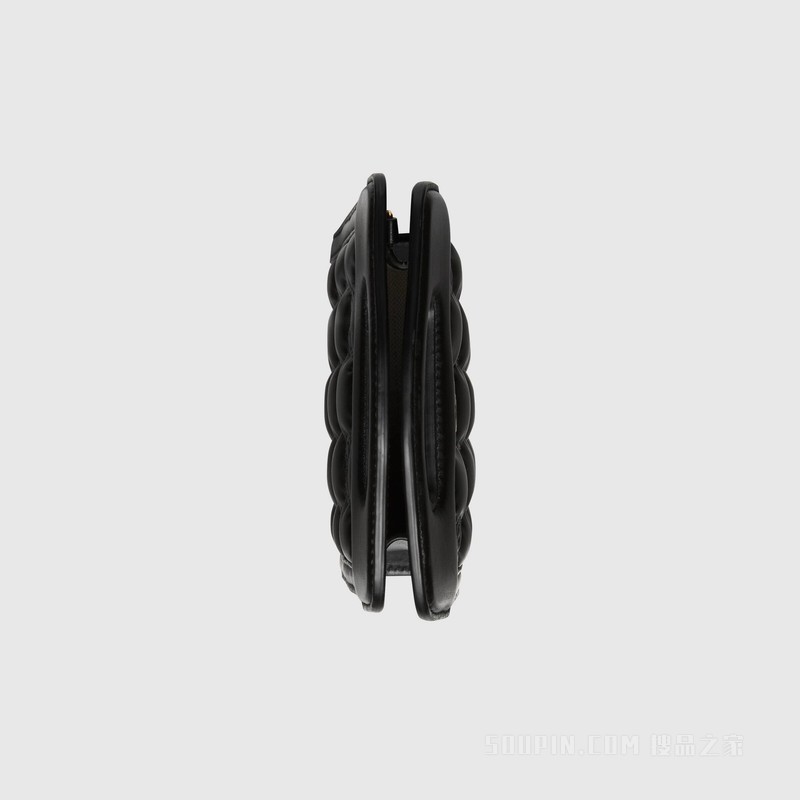 GG Matelassé系列迷你手提包 黑色皮革