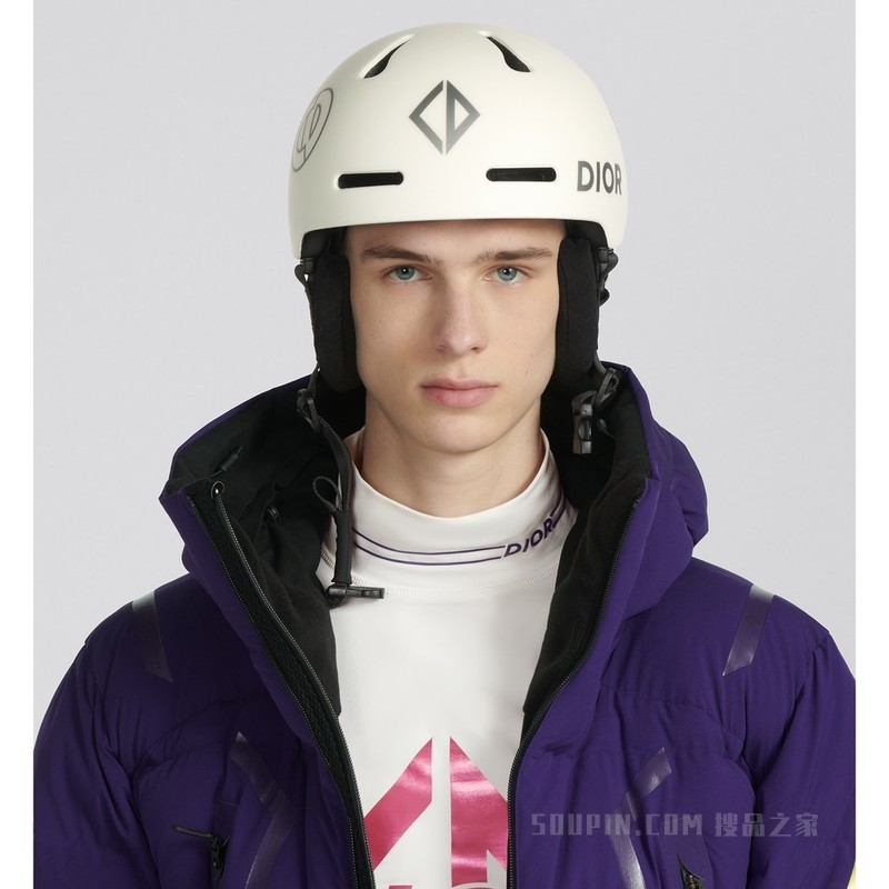 DIOR AND POC 滑雪头盔 米白色饰以多个标志