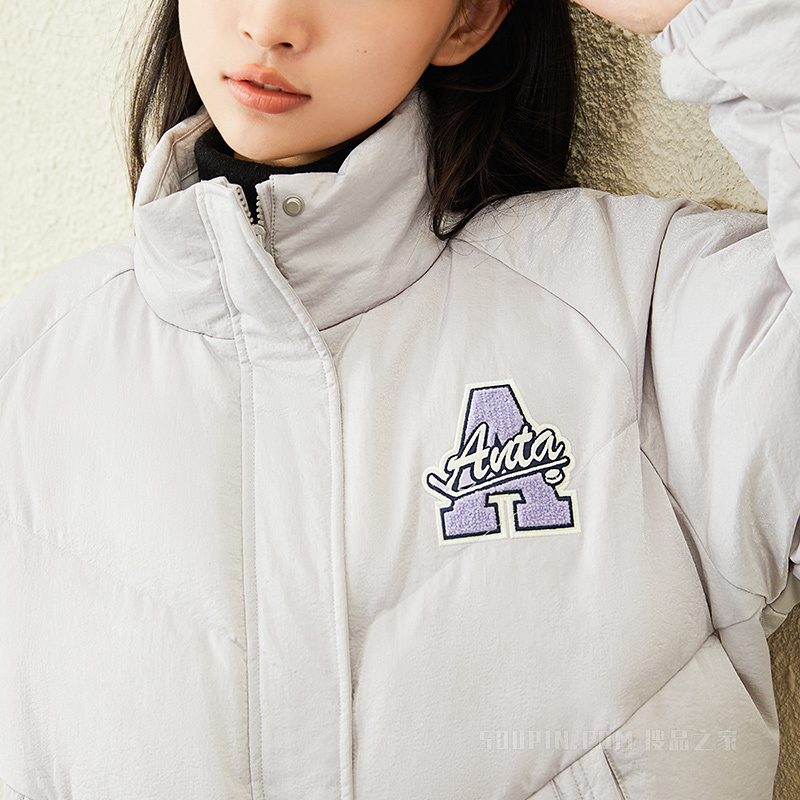 【关晓彤同款】安踏KM系列冰球防泼水科技女子加厚羽绒服
