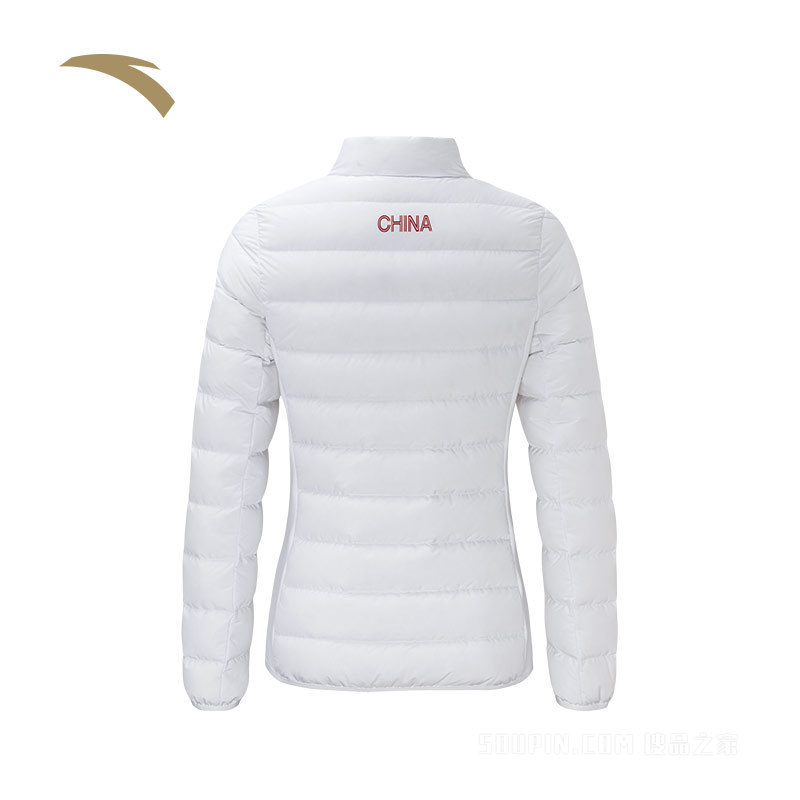 【奥运冠军同款】【安踏冠军健身训练系列】安踏防泼水科技国旗款女子羽绒风衣