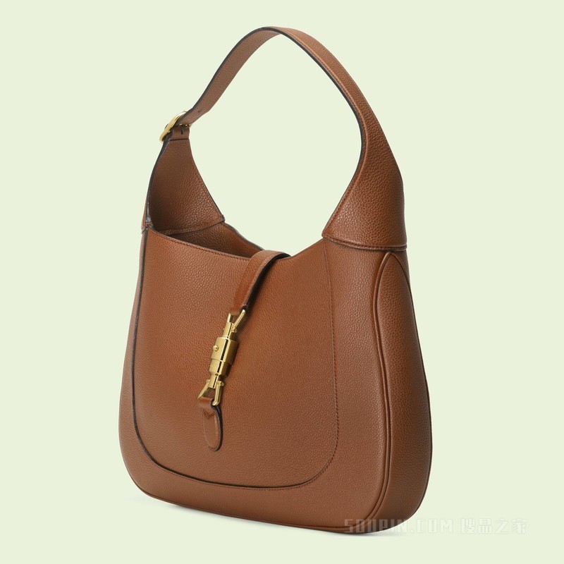 Jackie 1961系列中号天然粒纹背包 原棕色皮革