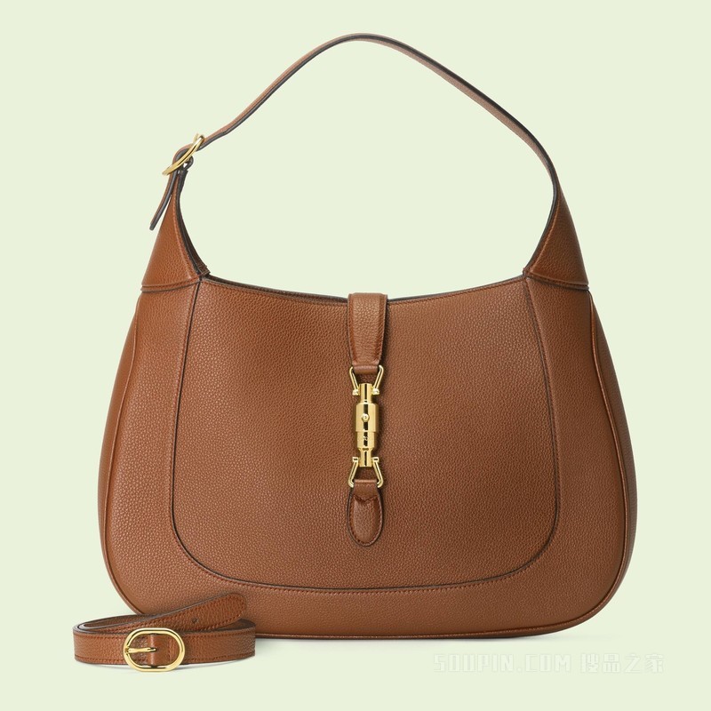 Jackie 1961系列中号天然粒纹背包 原棕色皮革