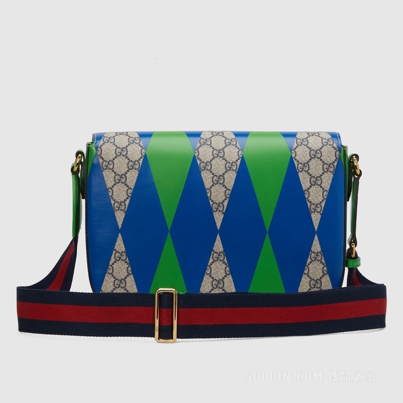 Gucci Horsebit 1955系列拼布肩背包 多色帆布皮革