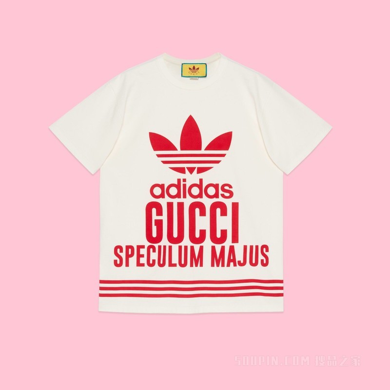 adidas x Gucci联名系列棉质T恤 白色