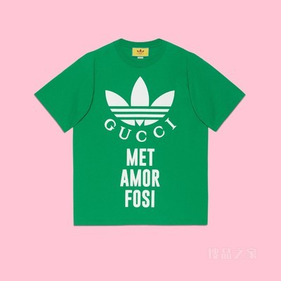adidas x Gucci联名系列针织棉T恤 绿色