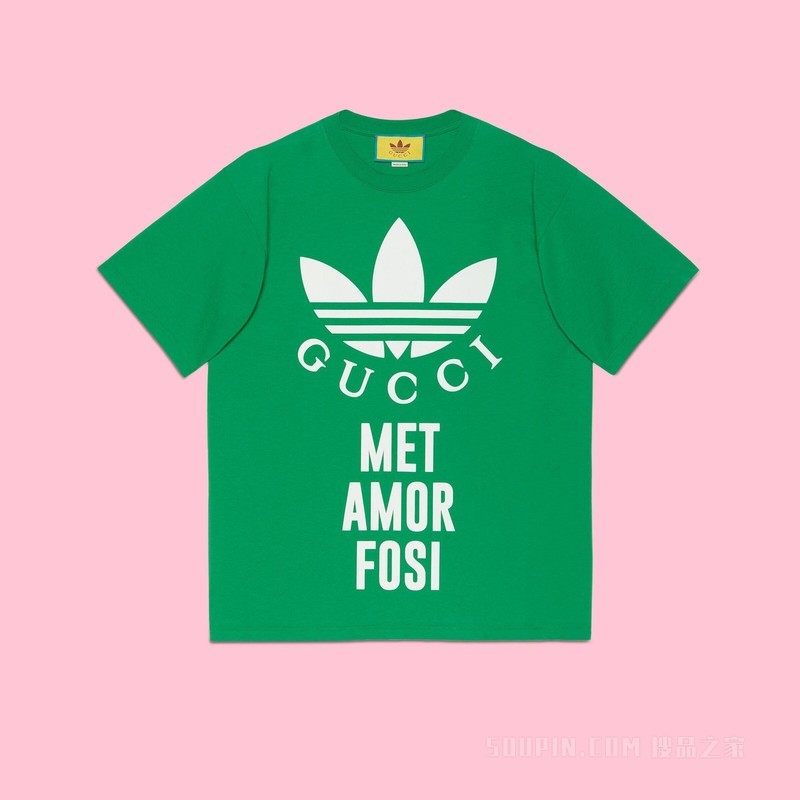adidas x Gucci联名系列针织棉T恤 绿色