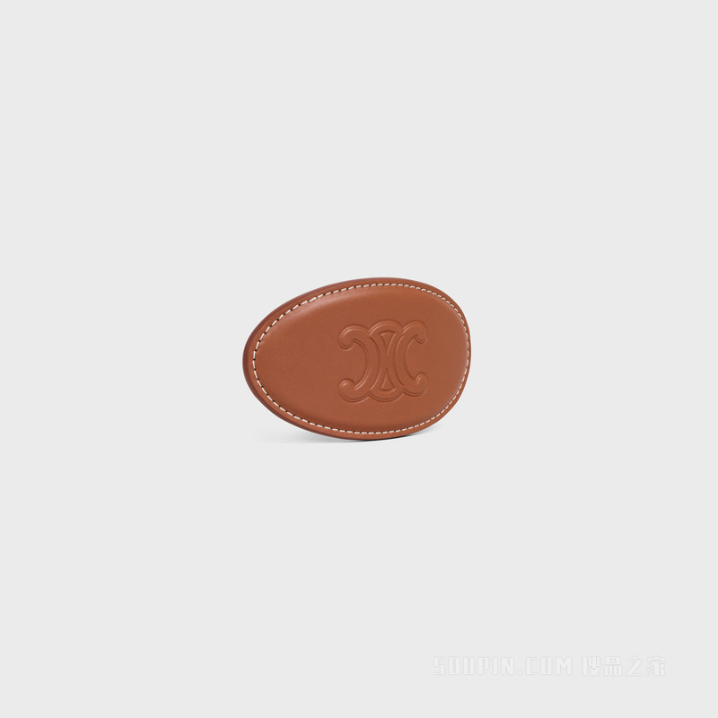 TRIOMPHE牛皮革和铁合金发夹 24941