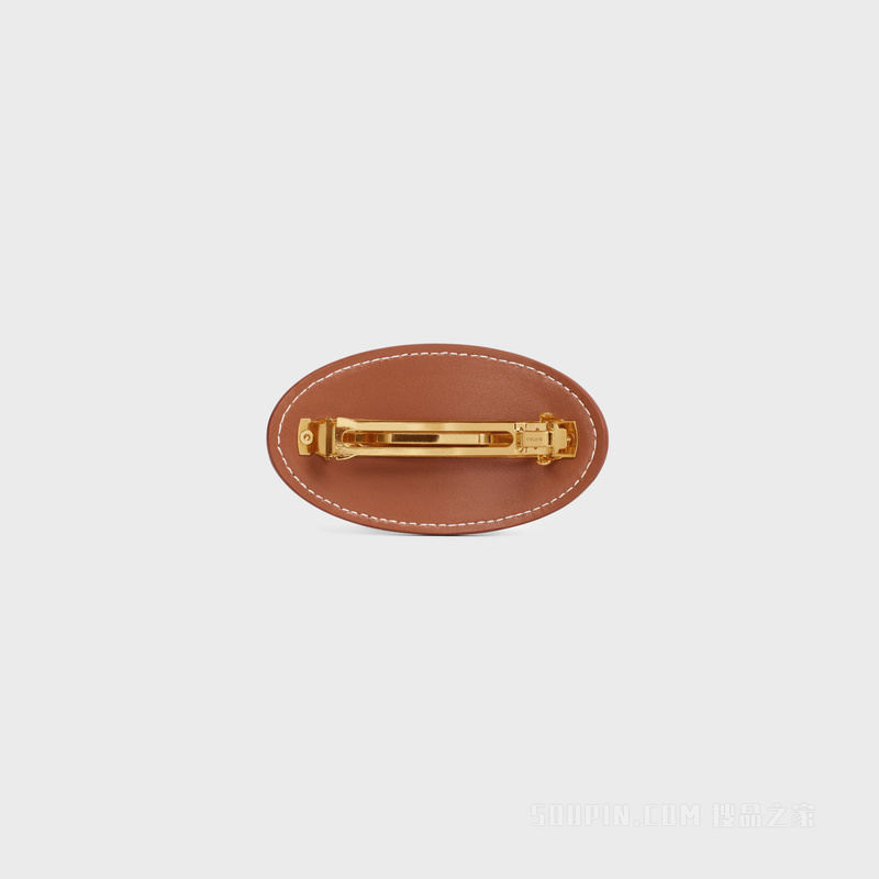 TRIOMPHE牛皮革和铁合金发夹 24941