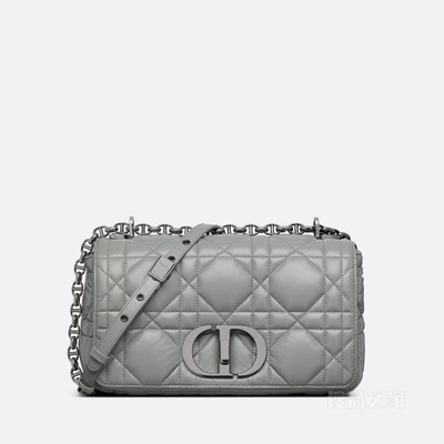 中号 Dior Caro 手袋 灰色牛皮革绗缝效果超大藤格纹