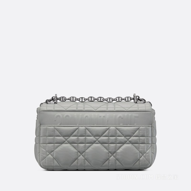 中号 Dior Caro 手袋 灰色牛皮革绗缝效果超大藤格纹