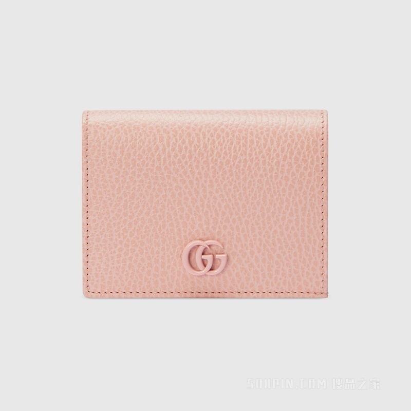 GG Marmont系列卡片夹 浅粉色皮革