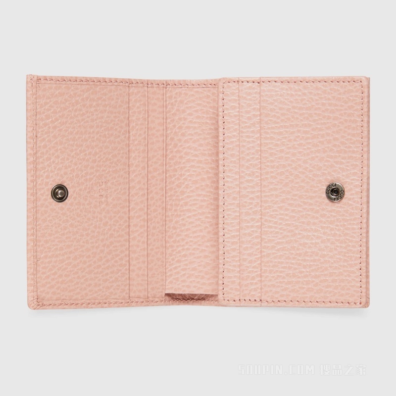 GG Marmont系列卡片夹 浅粉色皮革