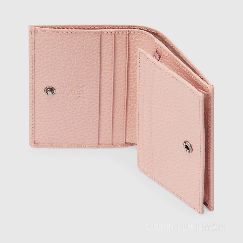 GG Marmont系列卡片夹 浅粉色皮革