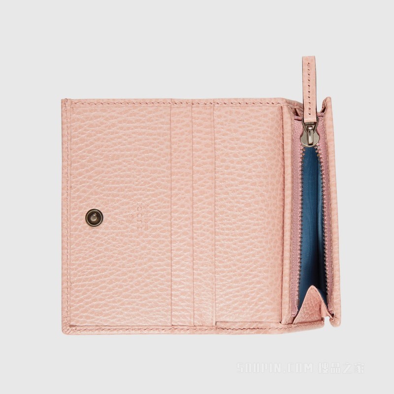 GG Marmont系列卡片夹 浅粉色皮革