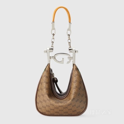 Gucci Attache系列迷你手袋 米色和乌木色帆布