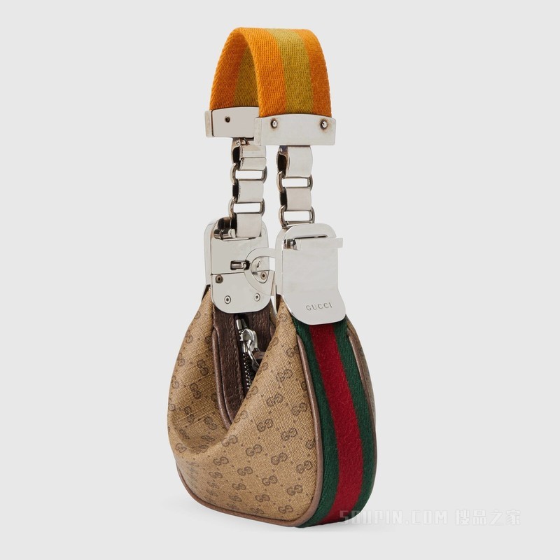 Gucci Attache系列迷你手袋 米色和乌木色帆布