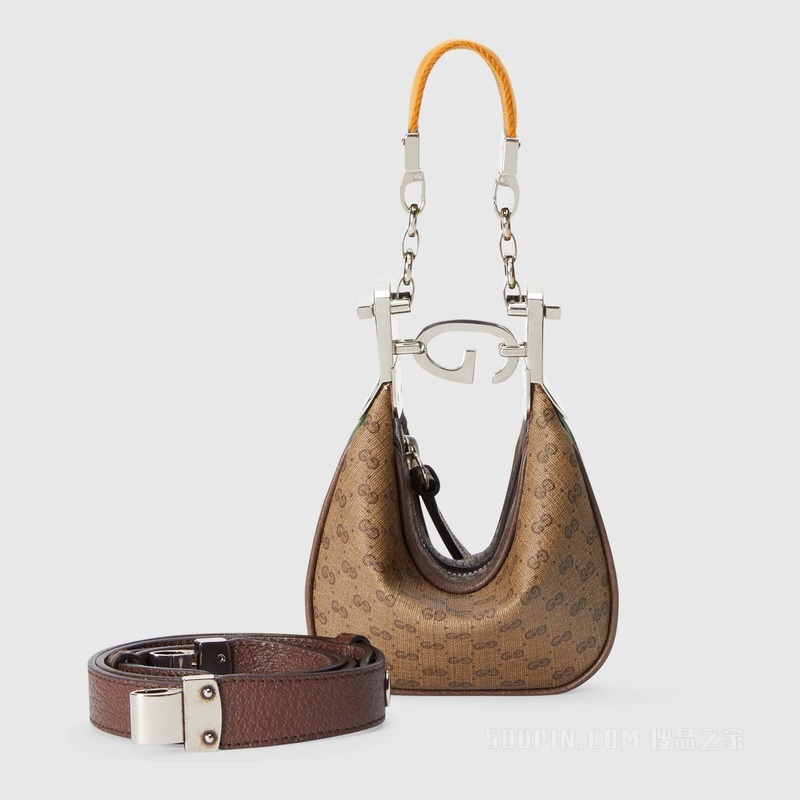 Gucci Attache系列迷你手袋 米色和乌木色帆布