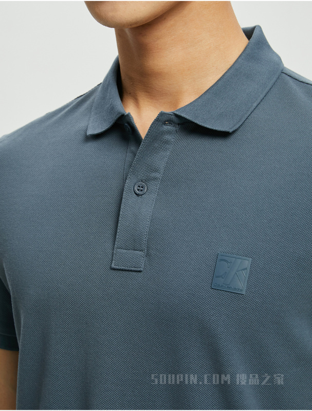 Calvin Klein 22早秋新款男士休闲LOGO标牌纯棉透气翻领短袖POLO衫J321527