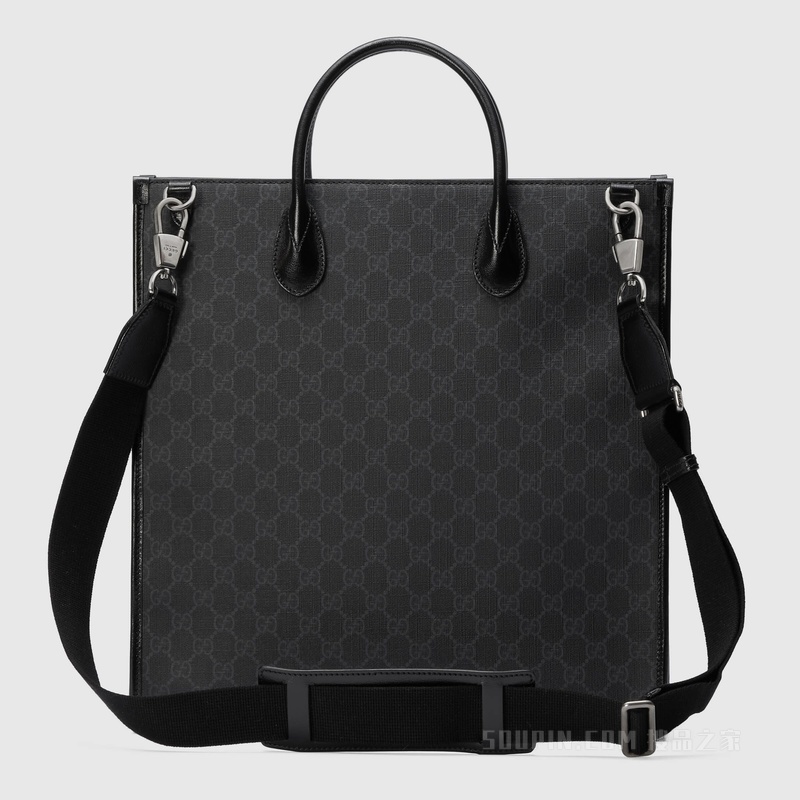 互扣式双G中号托特包 黑色Supreme帆布