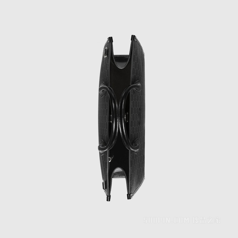 互扣式双G中号托特包 黑色Supreme帆布