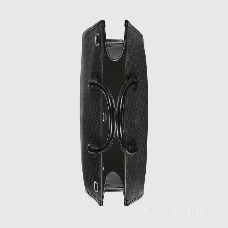 互扣式双G中号托特包 黑色Supreme帆布