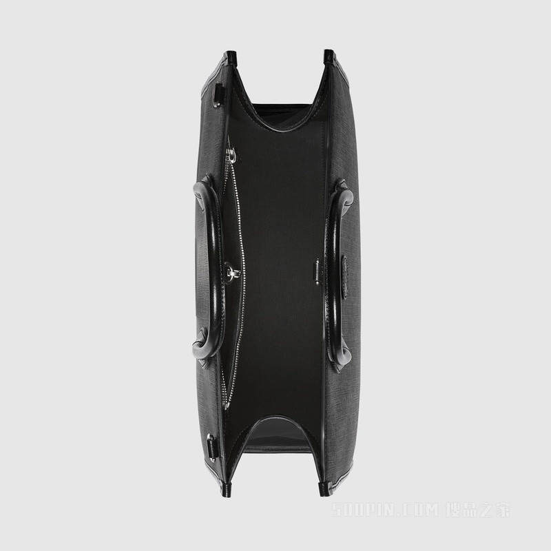 互扣式双G中号托特包 黑色Supreme帆布