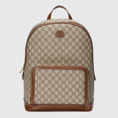 互扣式双G背包 米色和乌木色Supreme帆布