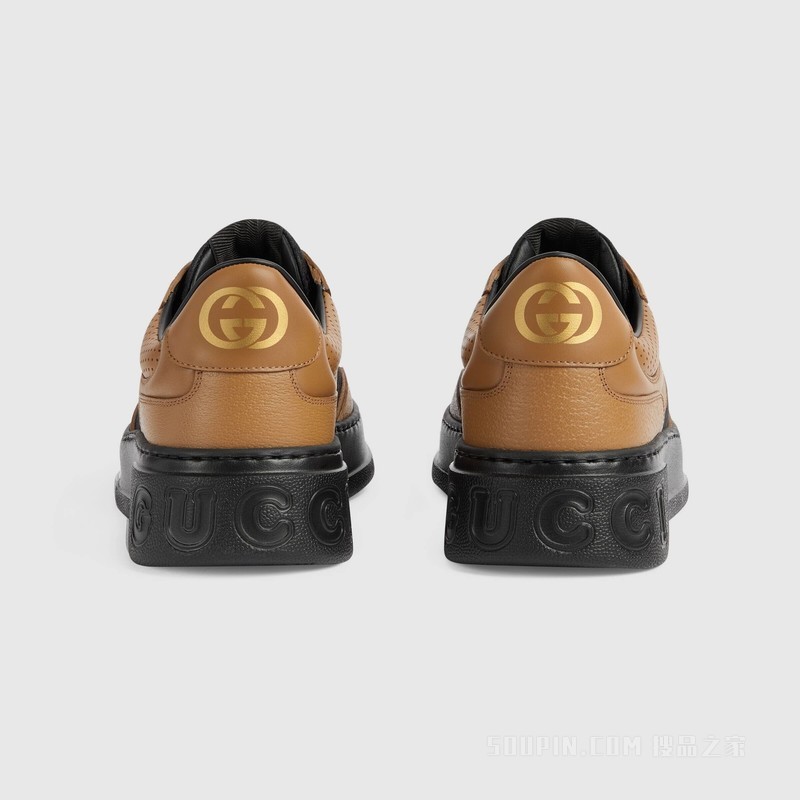 男士系带运动鞋 驼色皮革