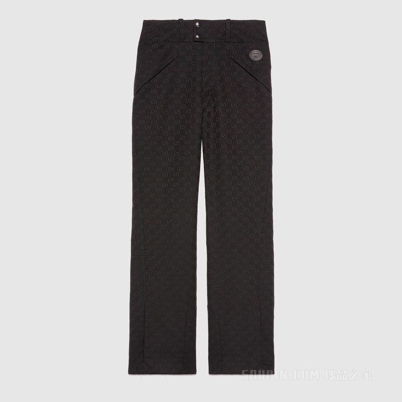 GG棉质帆布长裤 黑色