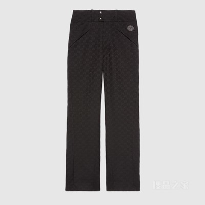 GG棉质帆布长裤 黑色