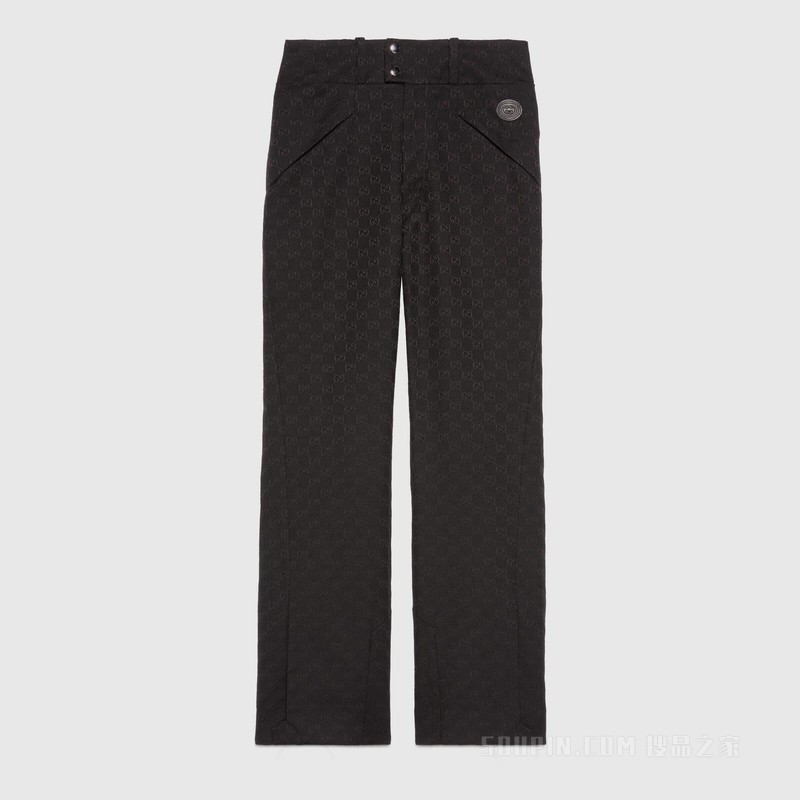 GG棉质帆布长裤 黑色