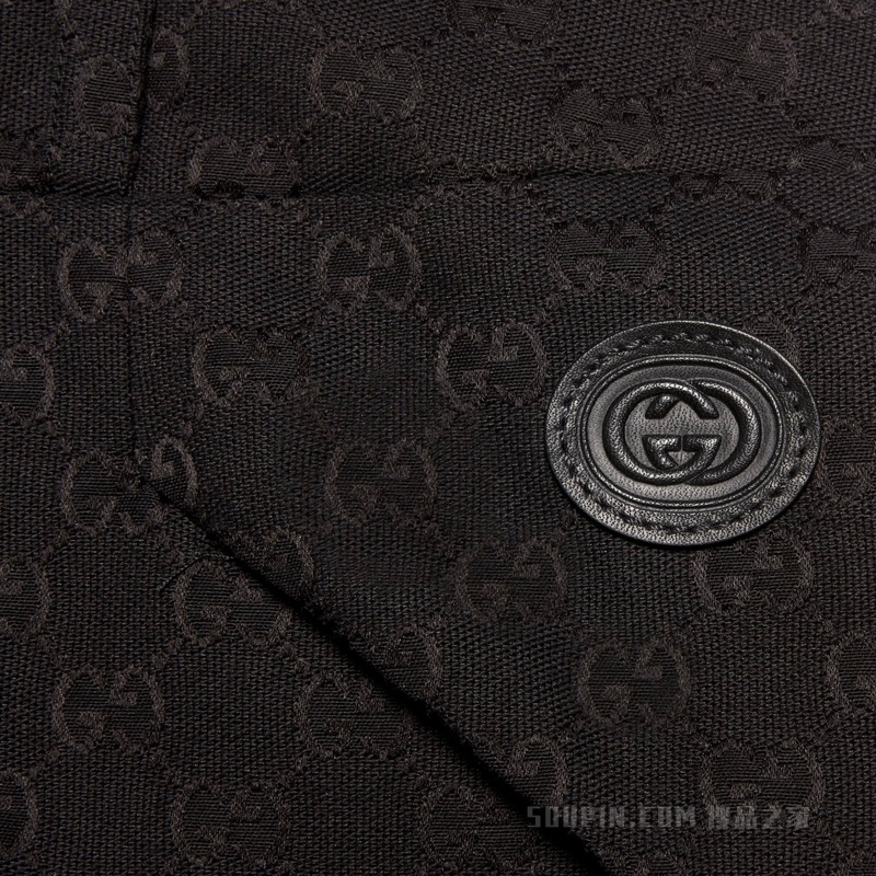 GG棉质帆布长裤 黑色