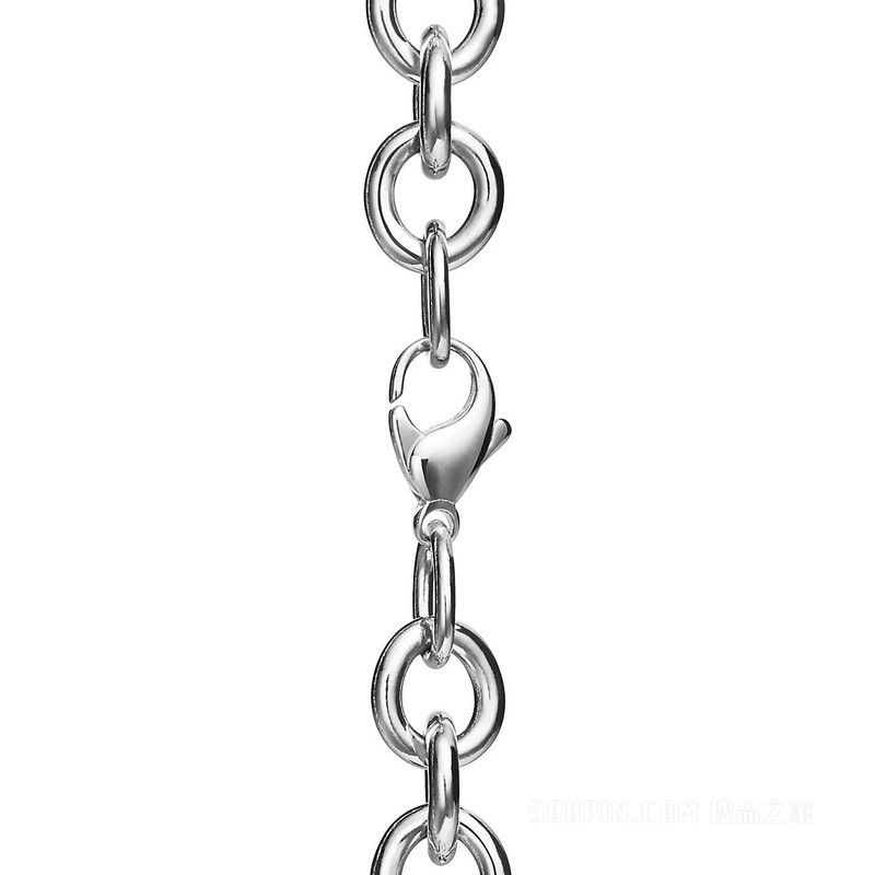 Return to Tiffany™ 系列纯银镶钻心形吊饰项链，中号