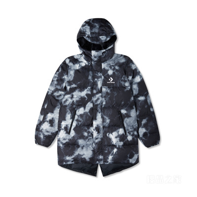 【男子】冬季保暖羽绒服潮流印花外套 男款 黑色