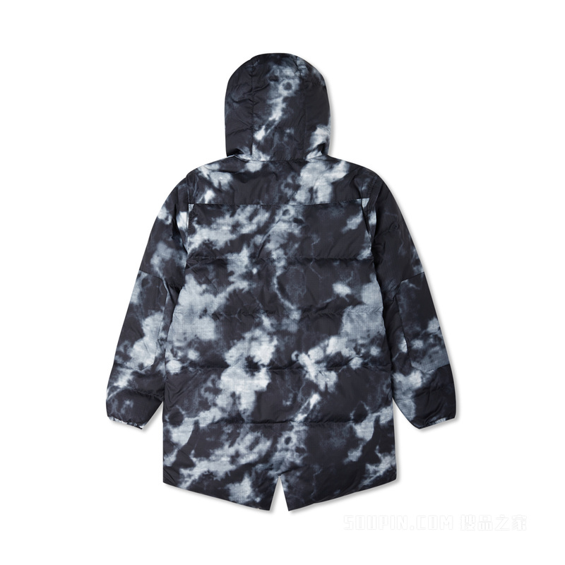 【男子】冬季保暖羽绒服潮流印花外套 男款 黑色