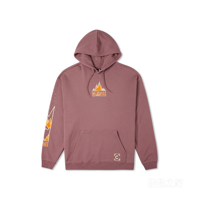 【男子】自然景观印花套头连帽卫衣 男款 豆沙粉