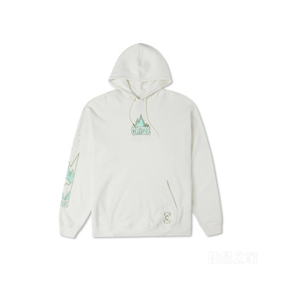 【男子】自然景观印花套头连帽卫衣 男款 奶白色