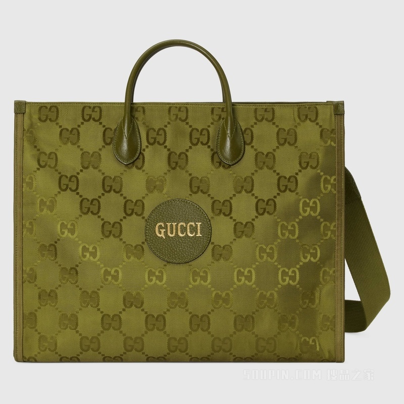 Gucci Off The Grid系列托特包 森林绿GG ECONYL®